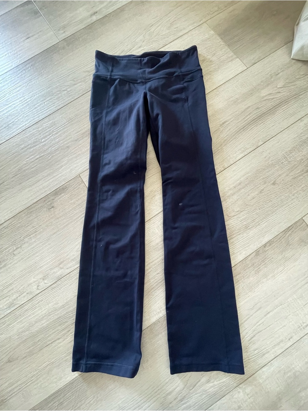 Athleta Navy Fold-Over Waist Yoga Pants